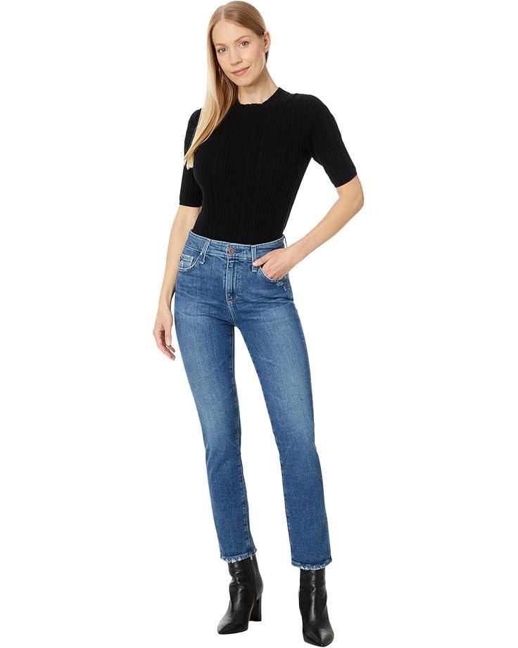 Mari Mid Rise Slim Straight Jeans in Oceanside Product Image