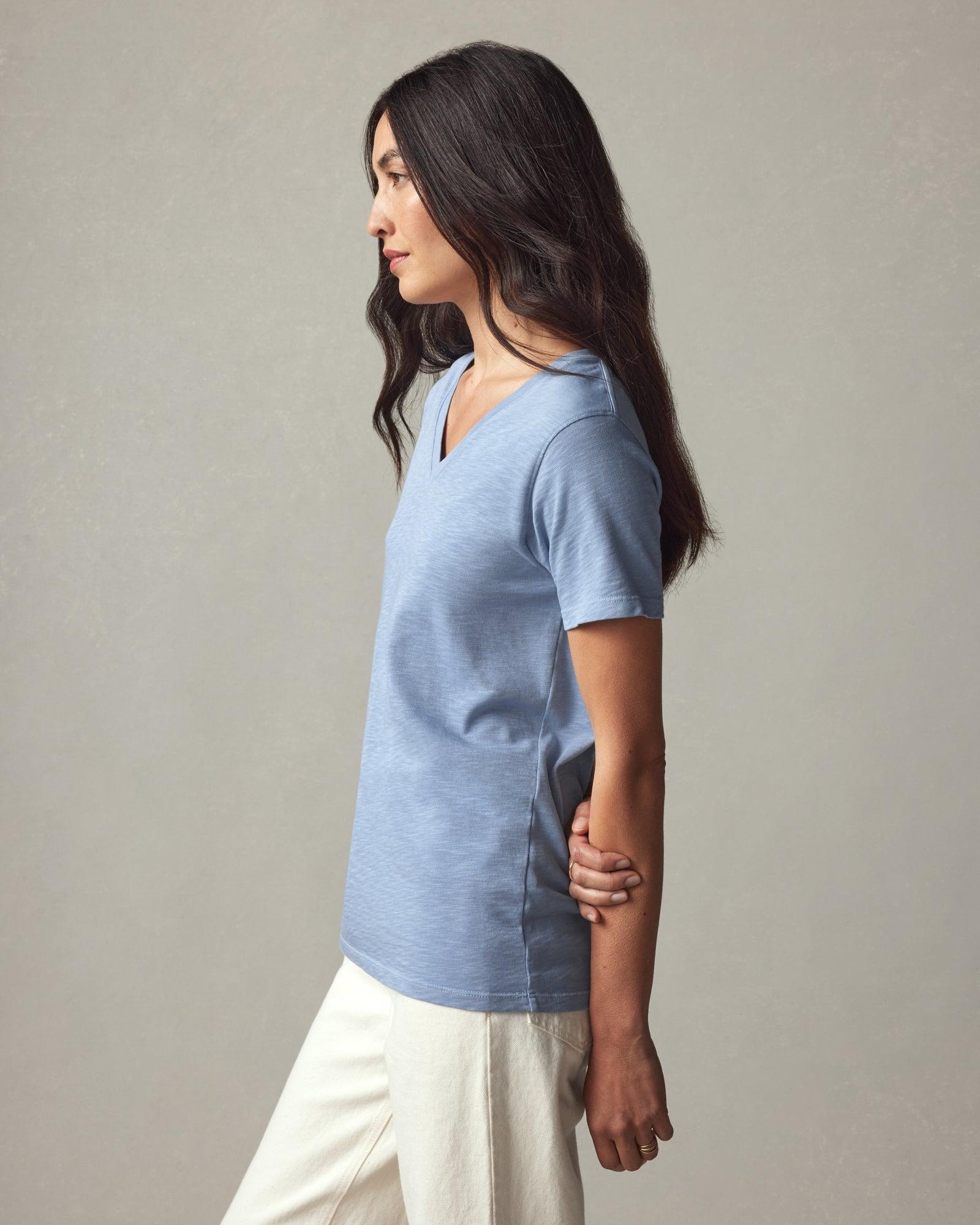 Women's Premium Slub V-Neck Tee - Rain Washed Female Product Image