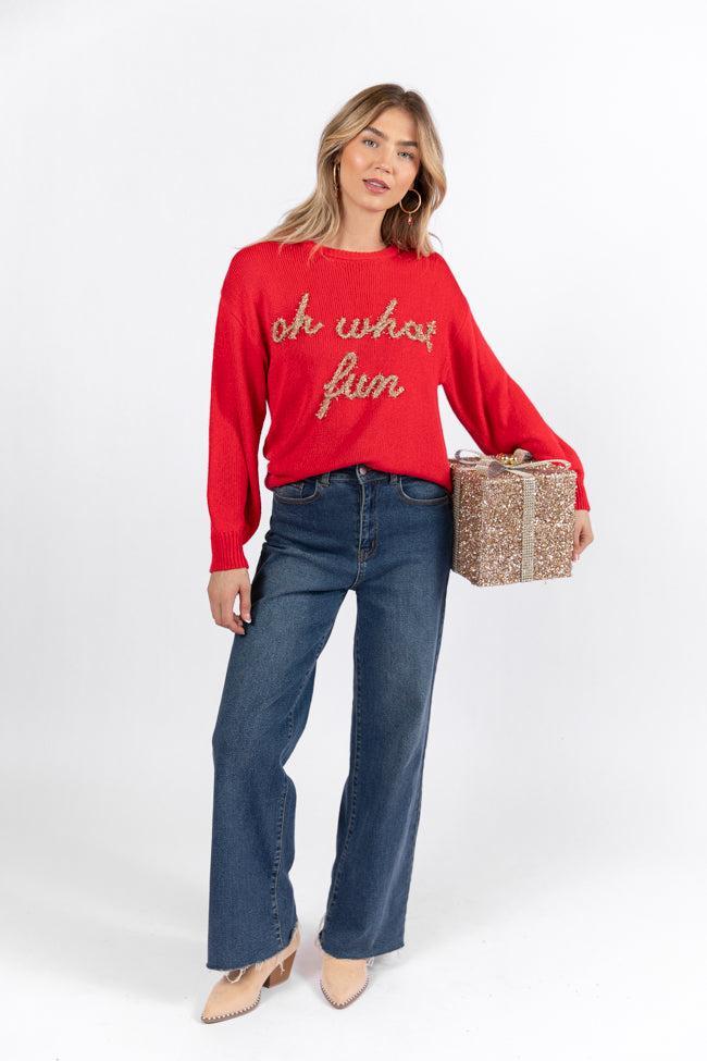 Oh What Fun Red Sweater  FINAL SALE Product Image