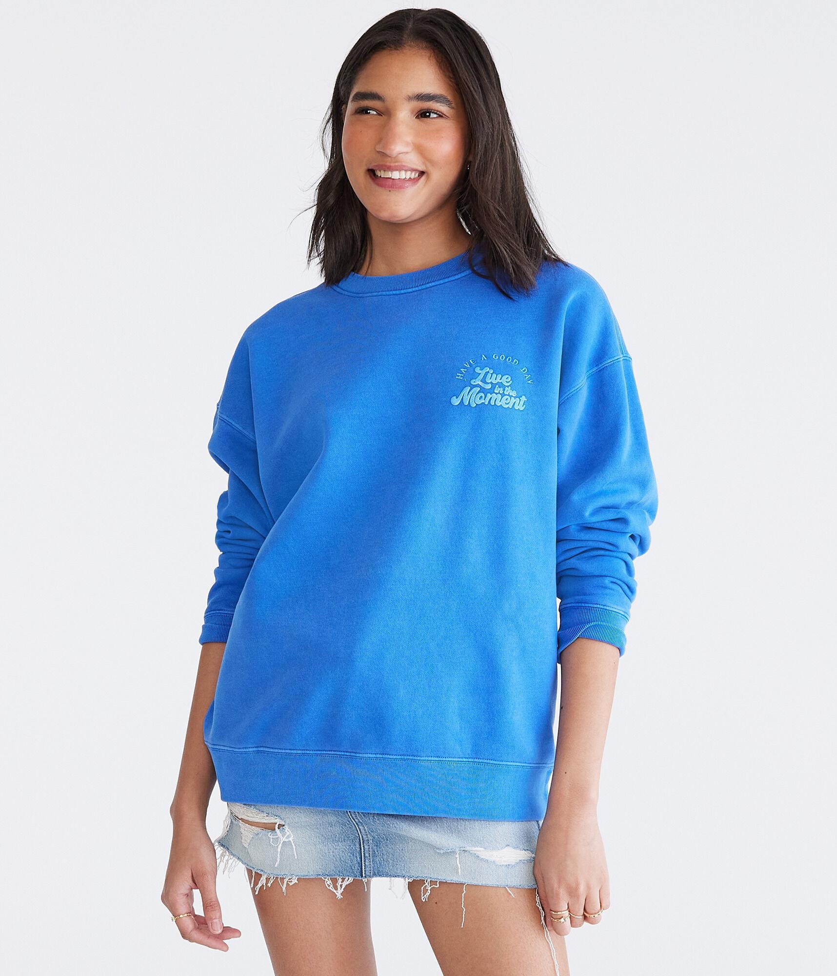 Live In The Moment Oversized Crew Sweatshirt Product Image