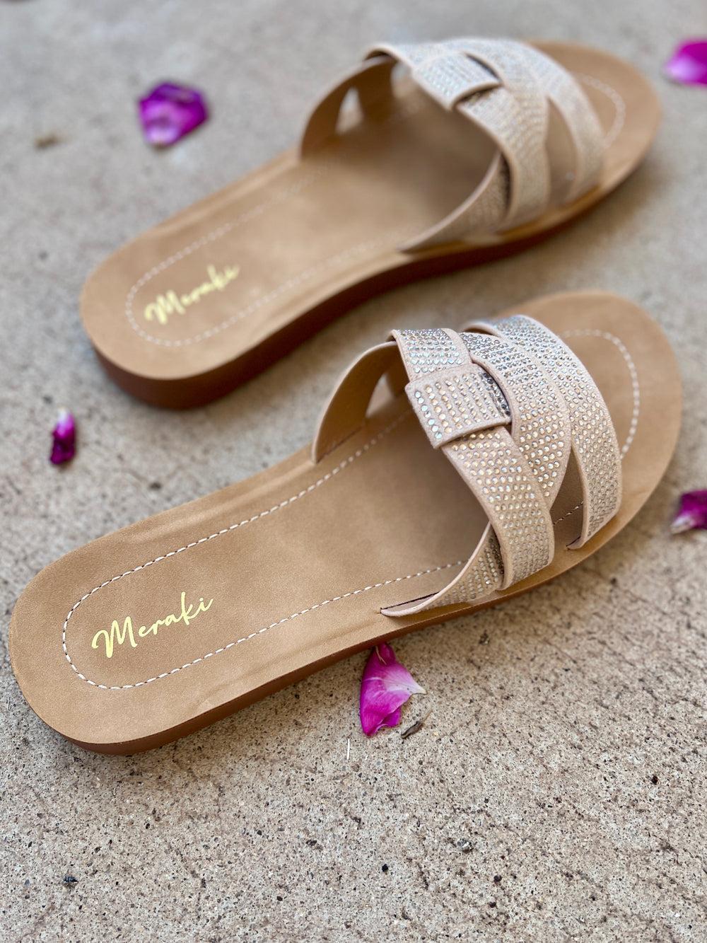 Cindy Sparkly Nude Slides* Product Image