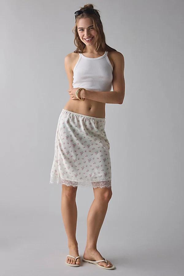 Kimchi Blue Addy Lace Trim Satin Slip Midi Skirt Womens at Urban Outfitters Product Image