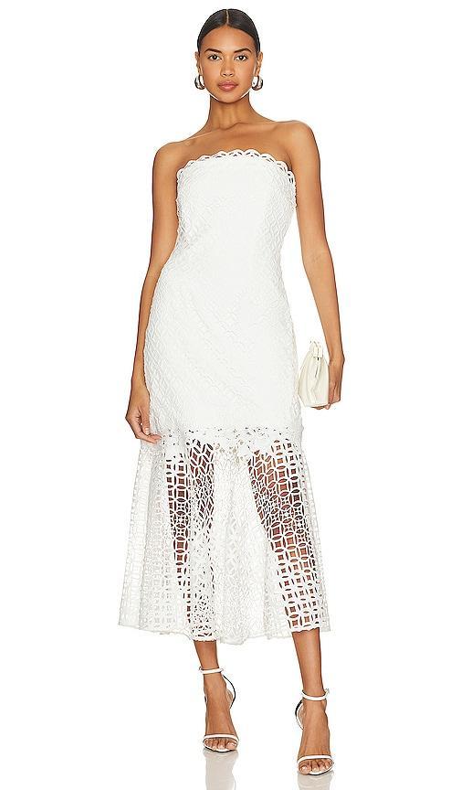Nuriel Interlocking Geo Lace Midi Dress MILLY Product Image