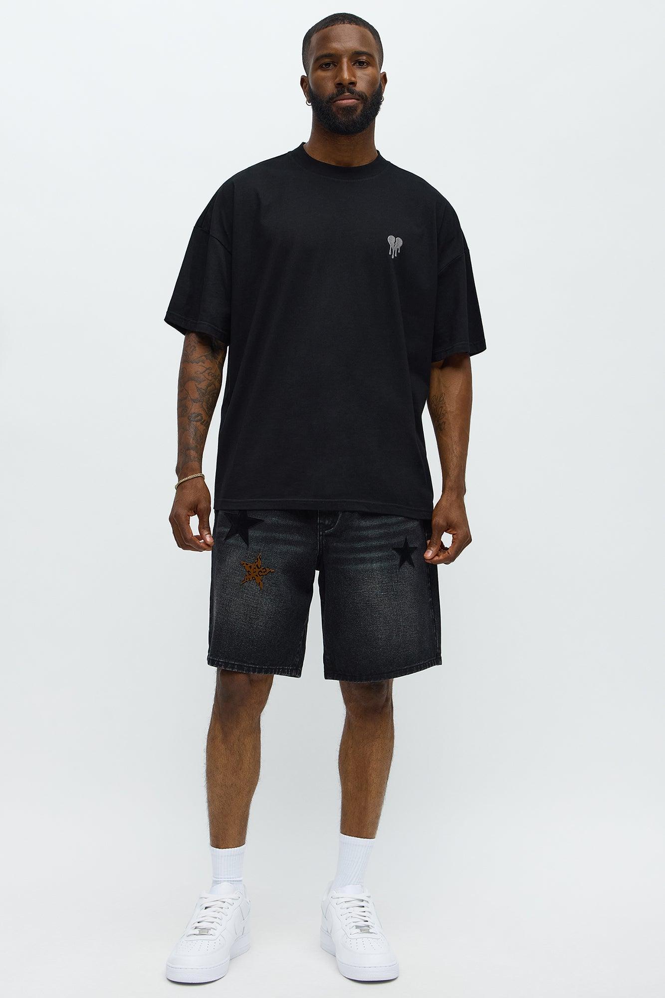 Relaxed I'm More Than Stars Denim Short - Black Wash Product Image