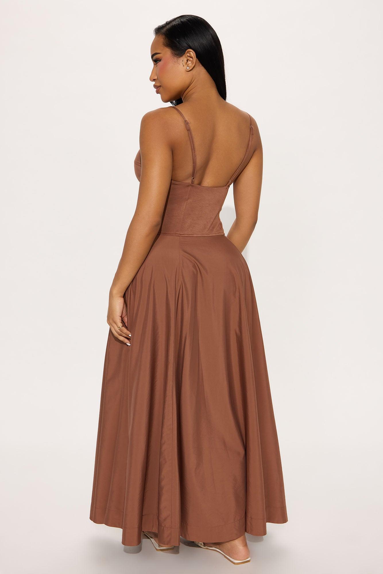 Melinda A Line Maxi Dress - Chocolate Product Image