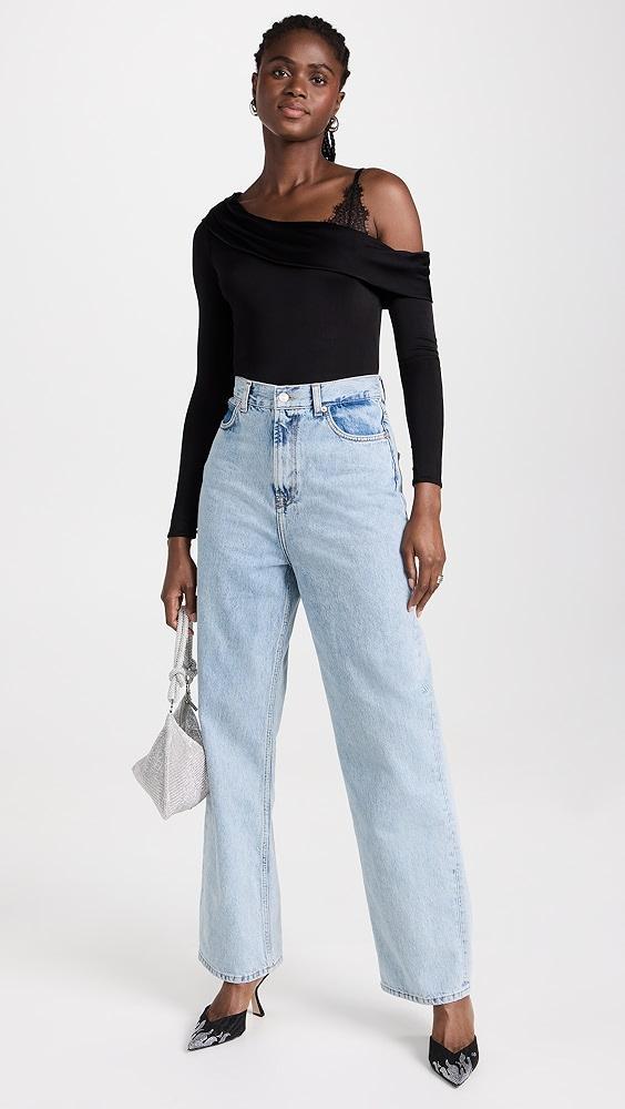 Night Night by Jonathan Simkhai Nadia One Shoulder Thong Bodysuit | Shopbop Product Image