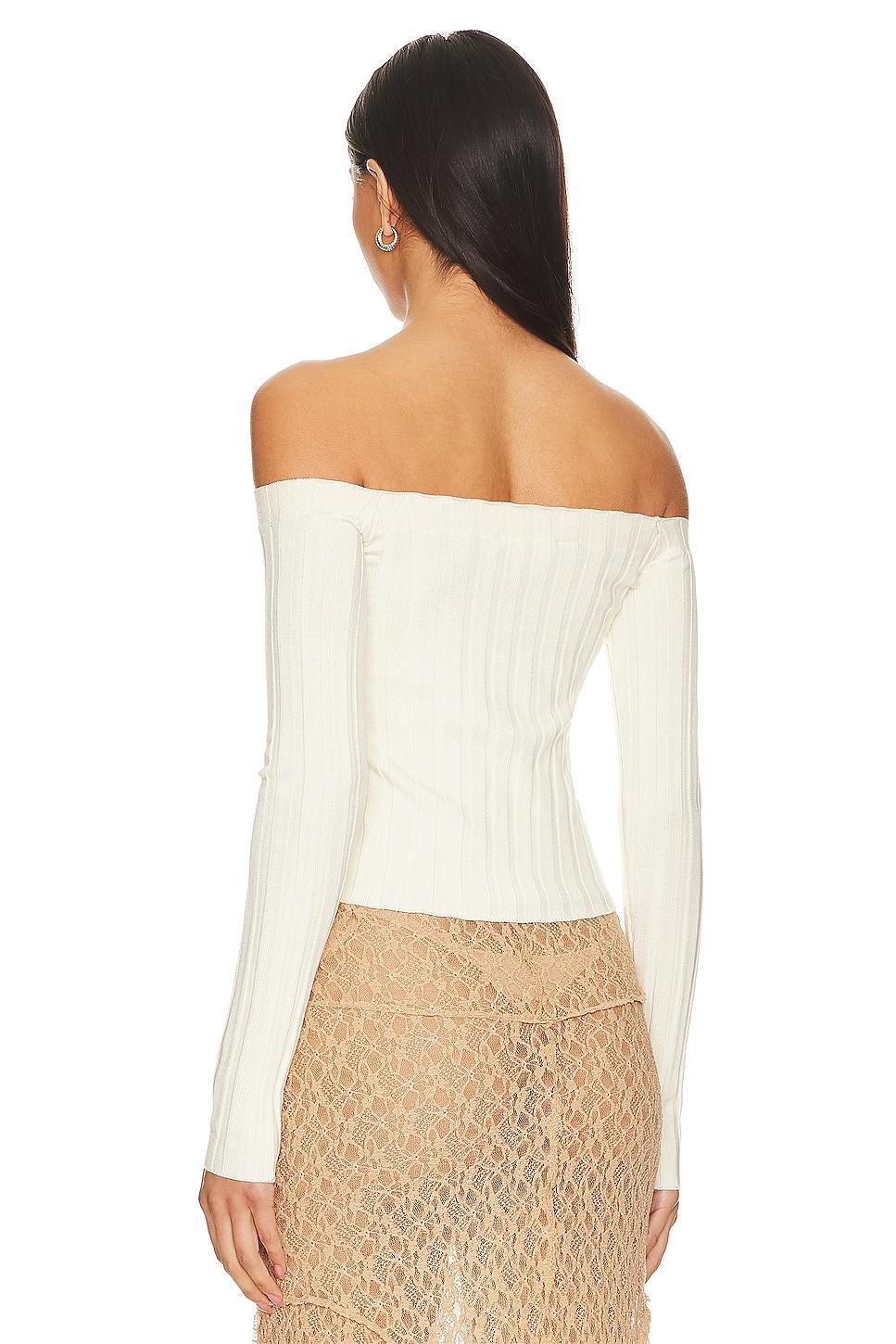 Lovers and Friends Liora Rosette Sweater in White Product Image