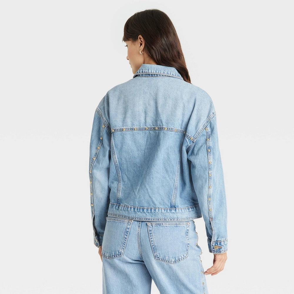 Womens Studded Trucker Jacket - Universal Thread Blue Product Image
