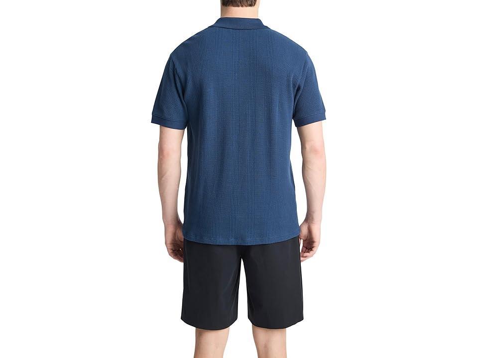 Mens Variegated Textured Stripe Polo Shirt Product Image