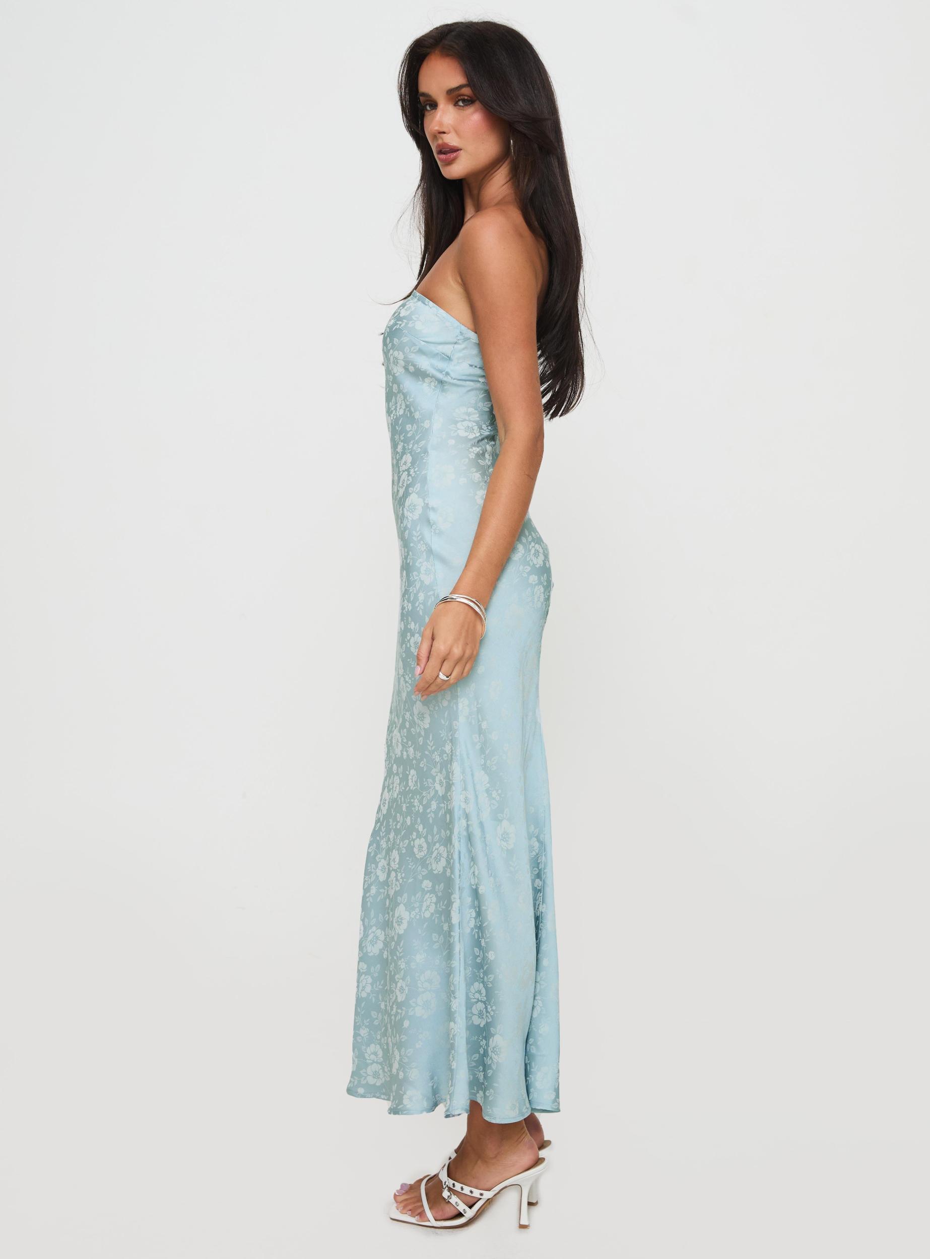 Salvin Strapless Maxi Dress Blue Product Image