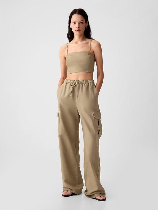 Linen-Cotton Cropped Tube Top Product Image