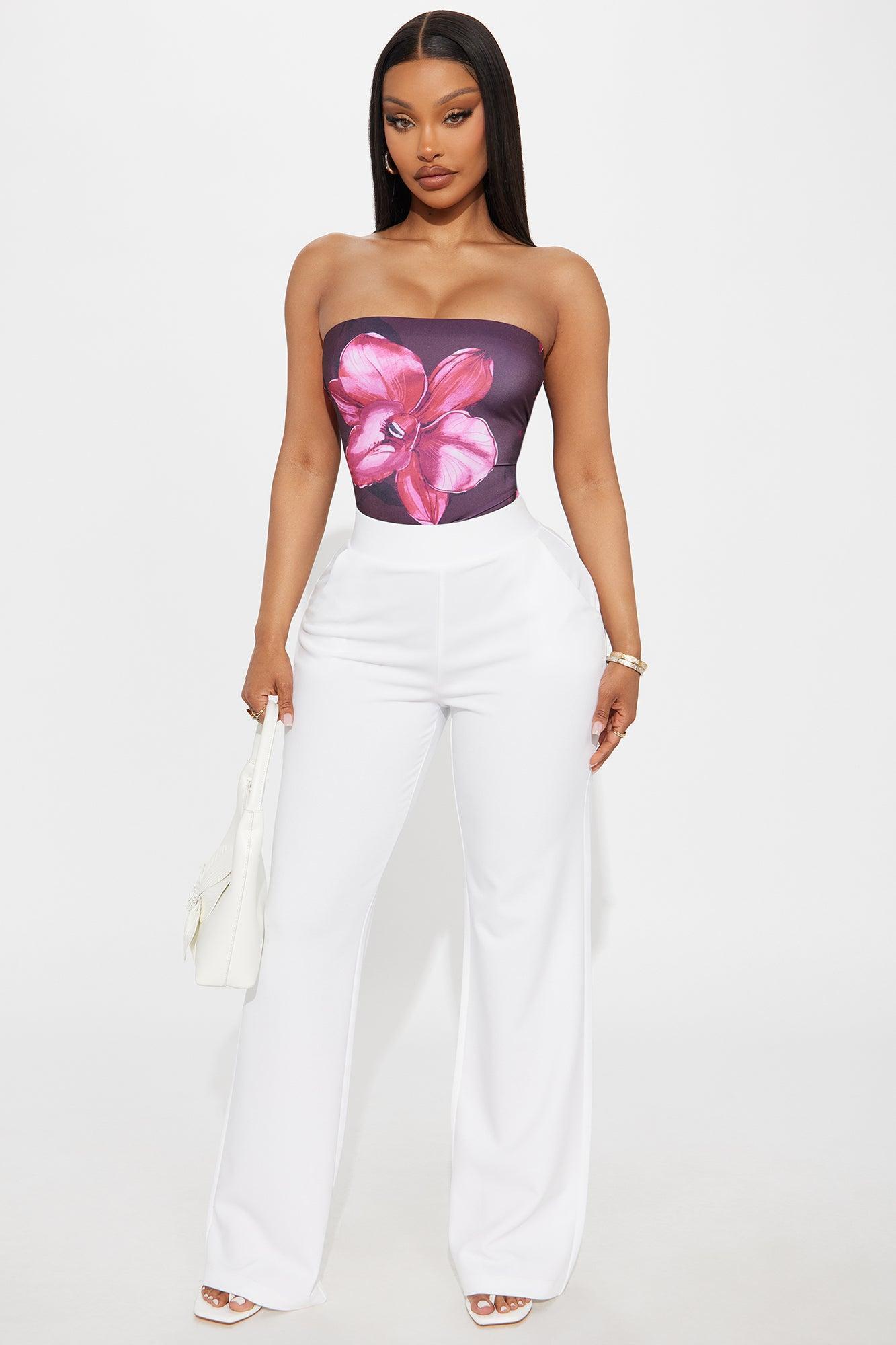 Dawn Floral Strapless Bodysuit - Burgundy/combo Product Image