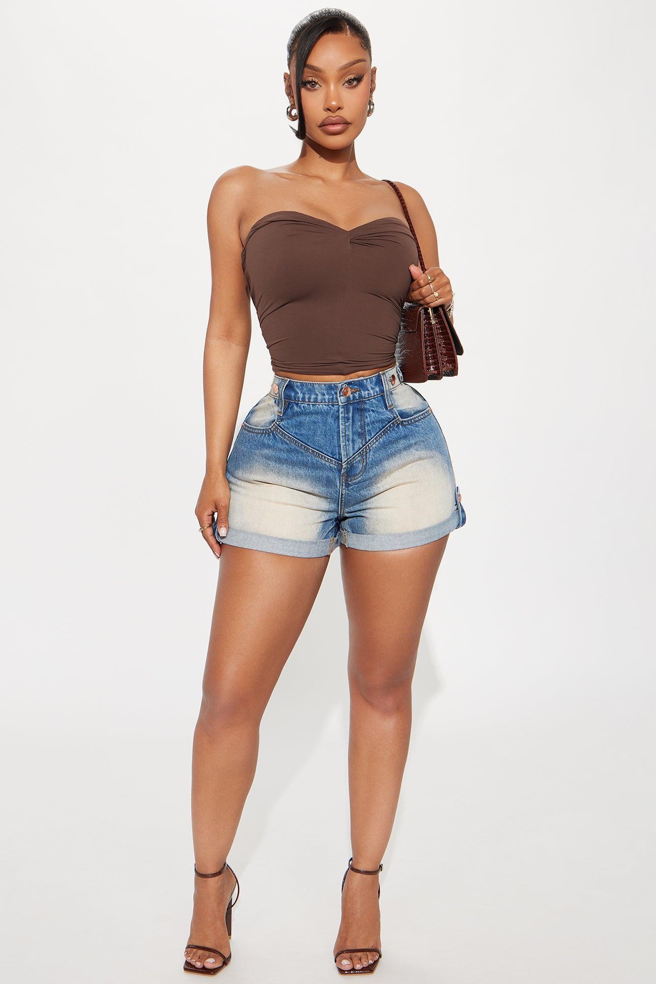 Second Skin Twist Tube Top - Chocolate Product Image