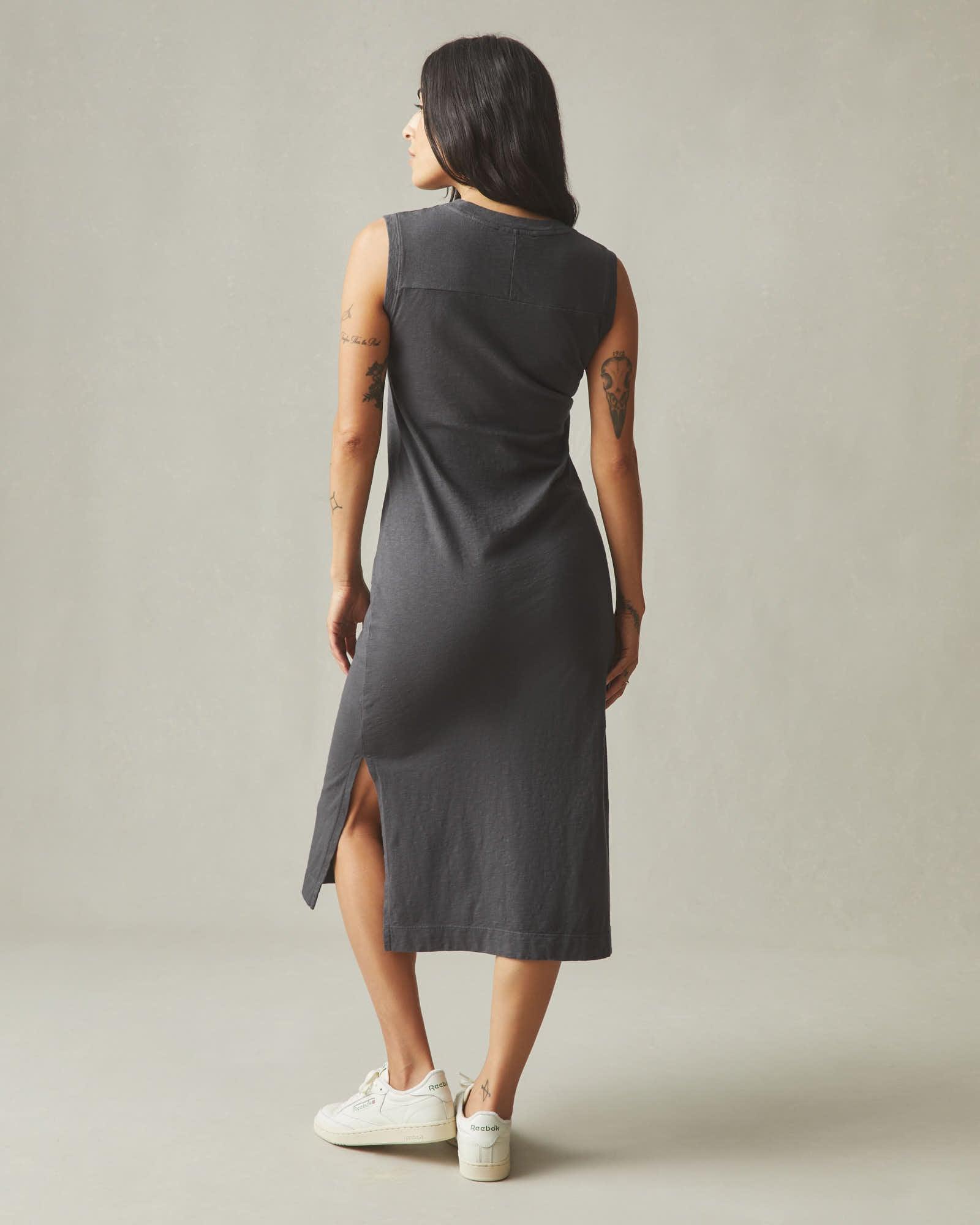 Women's Premium Slub Tank Dress - Dark Charcoal Product Image