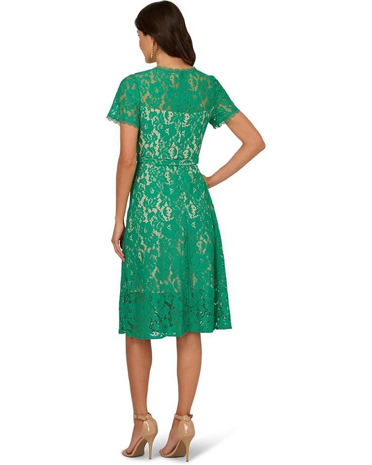 Women's Adrianna Papell Lace Soft Skirt Midi Dress Product Image