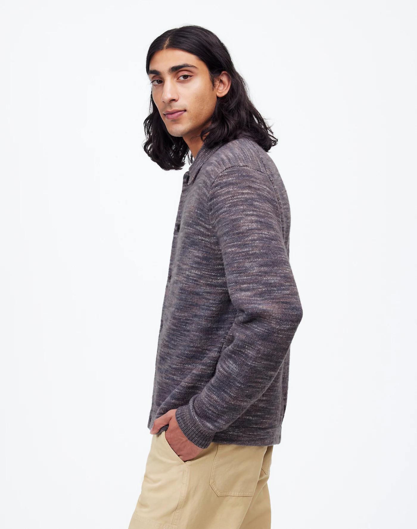 Space-Dyed Sweater Shirt in Italian Fabric Product Image