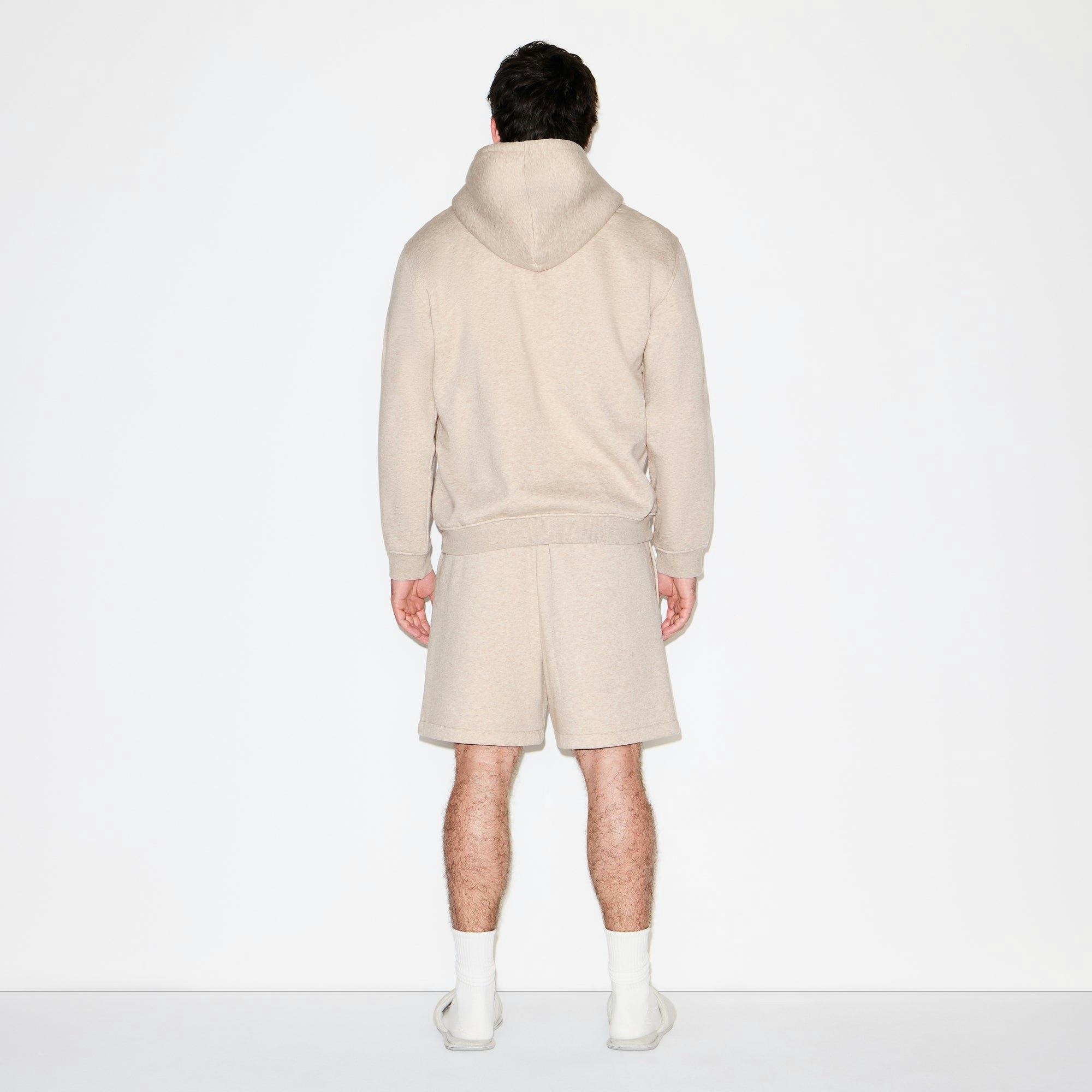 FLEECE LOUNGE MENS RELAXED ZIP UP HOODIE | DESERT HEATHER Product Image