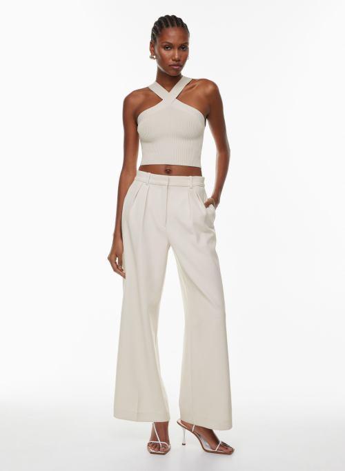 sculpt knit criss cross cropped tank Product Image