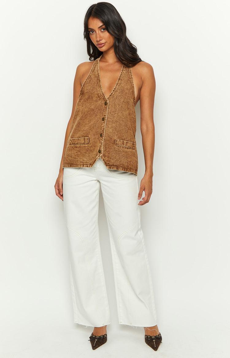 Lioness Hills Halter Stonewash Top Product Image