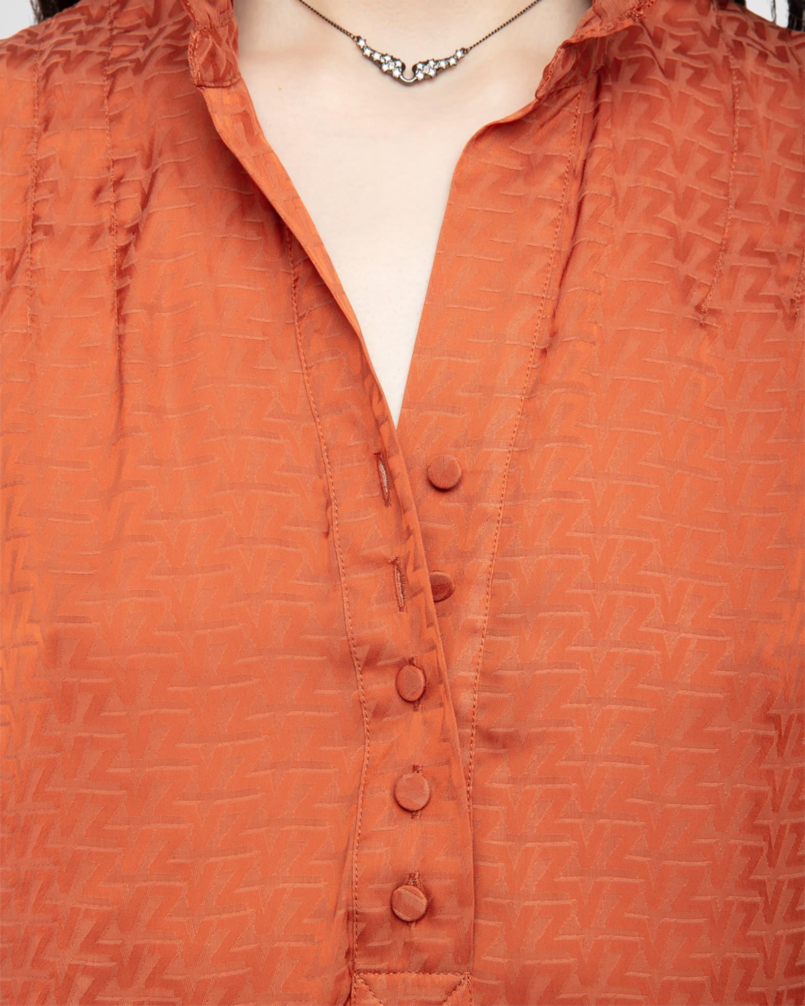 Topher Satin Monogram Blouse Product Image