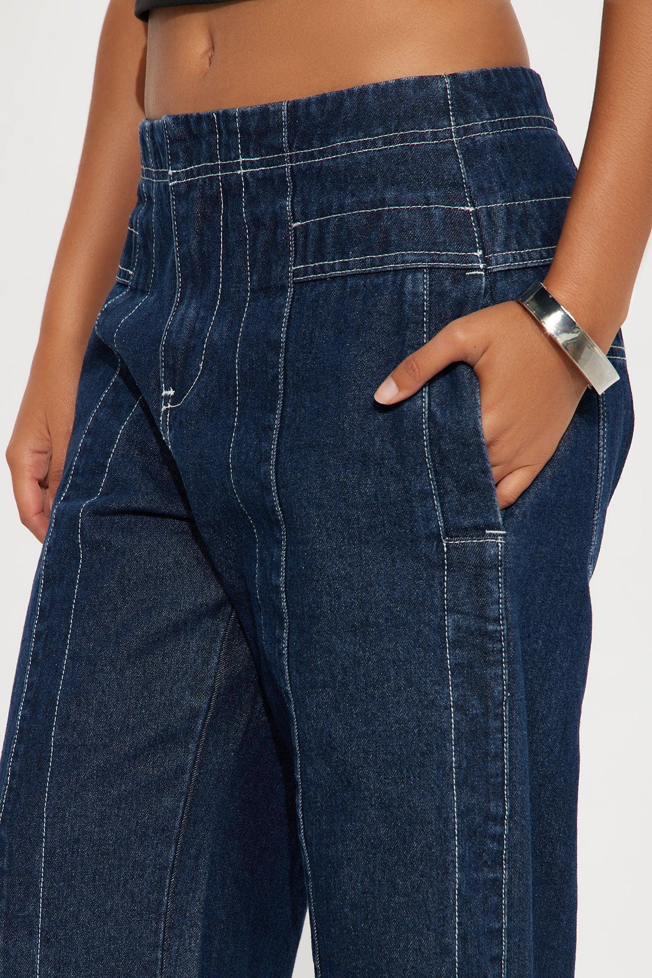 Bergamo Seaming Straight Leg Jean - Dark Wash Female Product Image