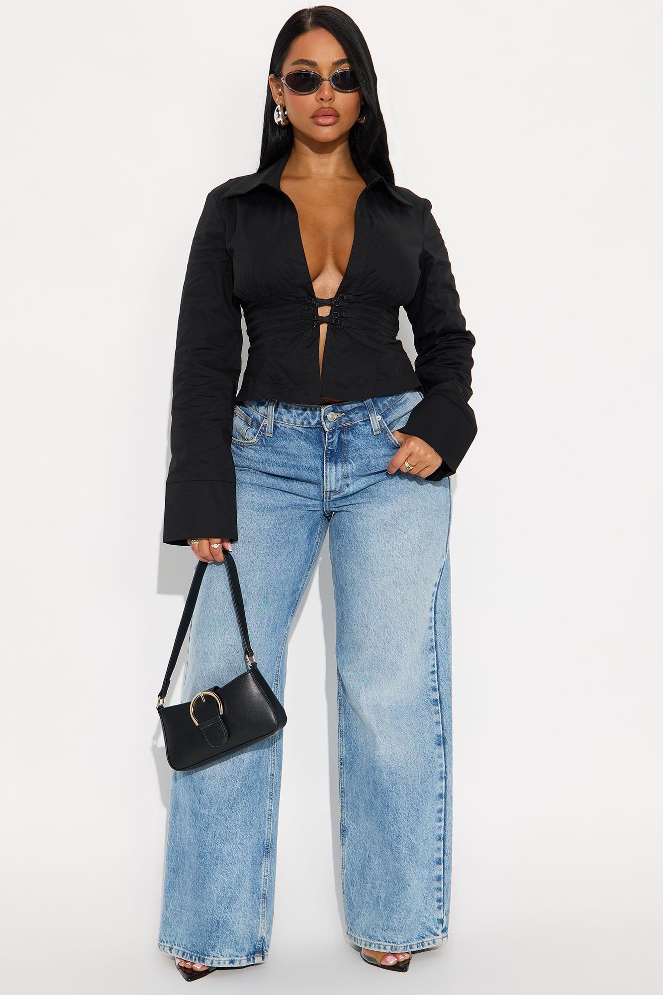 One Of A Kind Poplin Blouse - Black Product Image