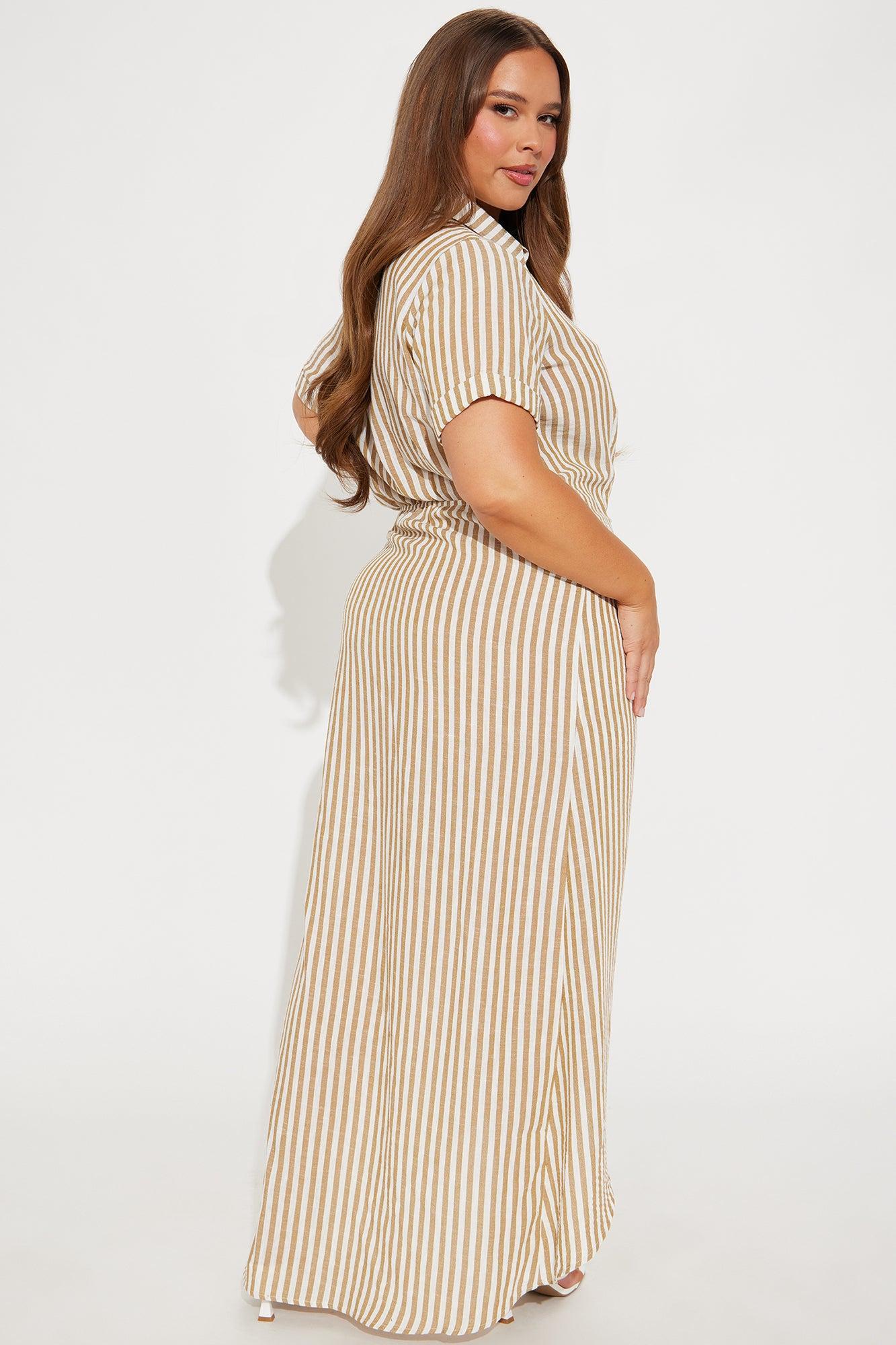 Tina Surplice Maxi Dress - Taupe/combo Product Image