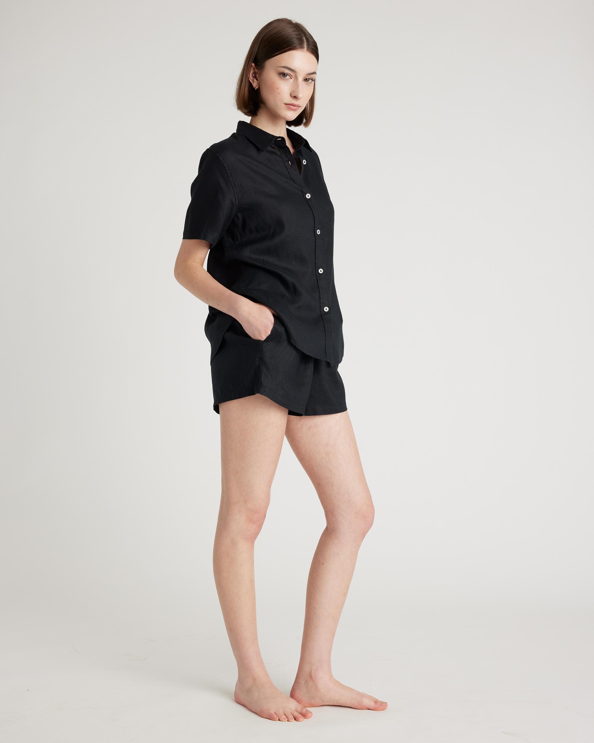 Quince | Women's 100% European Linen Shorts Pajama Set Product Image