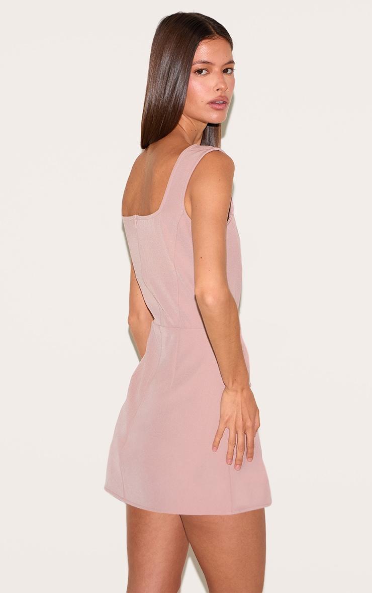 Mushroom Woven Pocket Detail Sleeveless Skort Romper Product Image