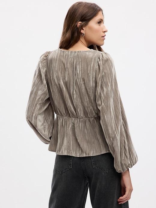 Velvet Balloon Sleeve Top Product Image