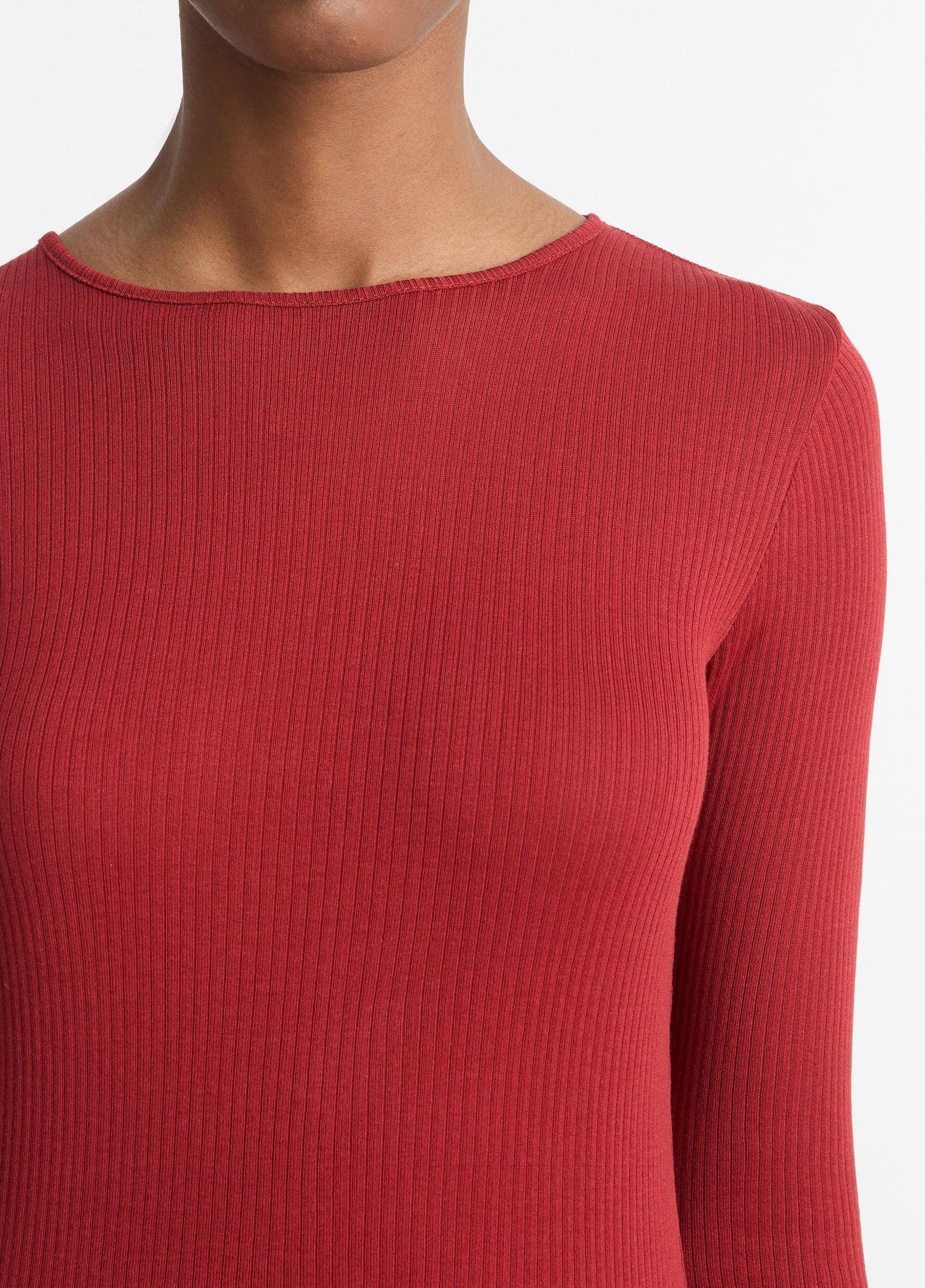 Womens Ribbed Pima Cotton Long-Sleeve T-Shirt, Light Butter, Size M Vince Product Image