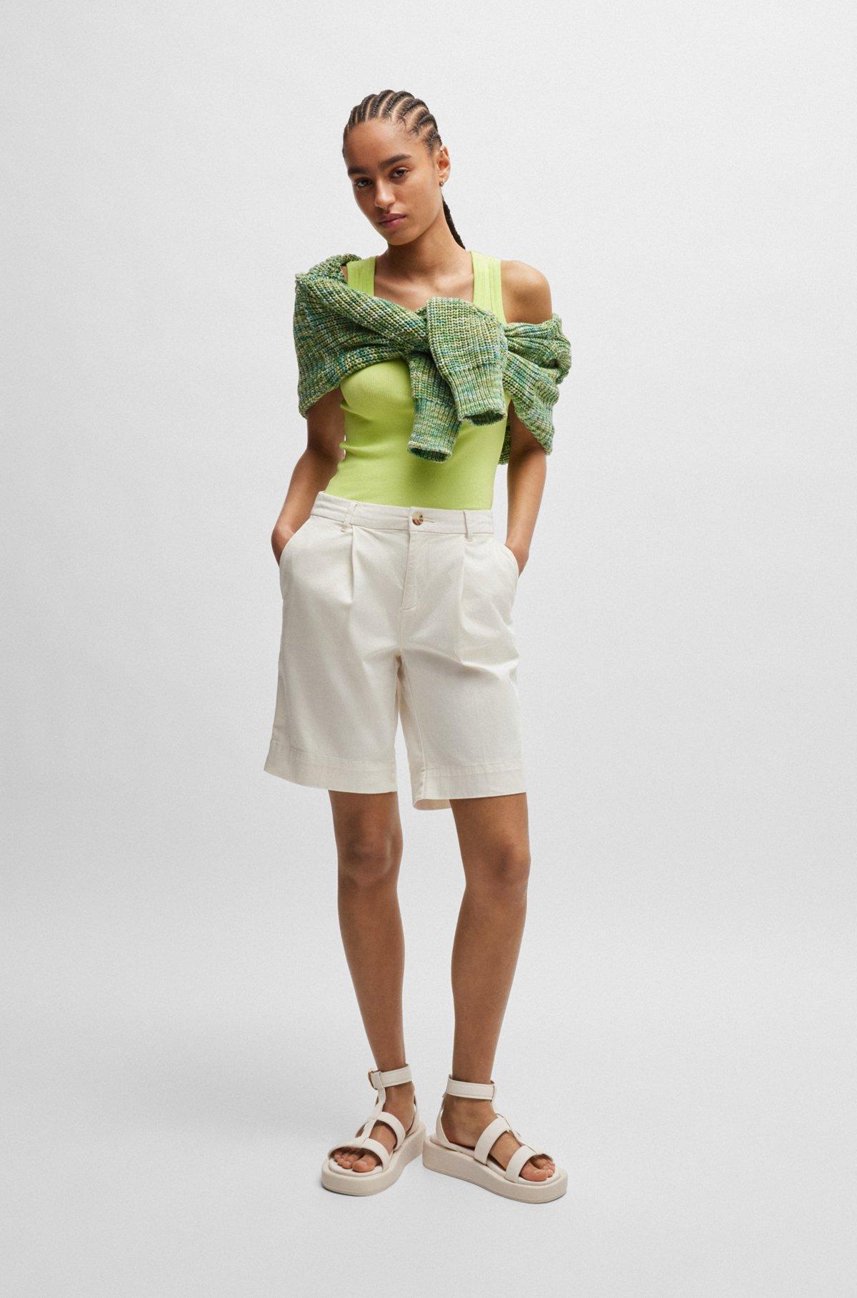 Relaxed-fit high-rise shorts in stretch cotton Product Image