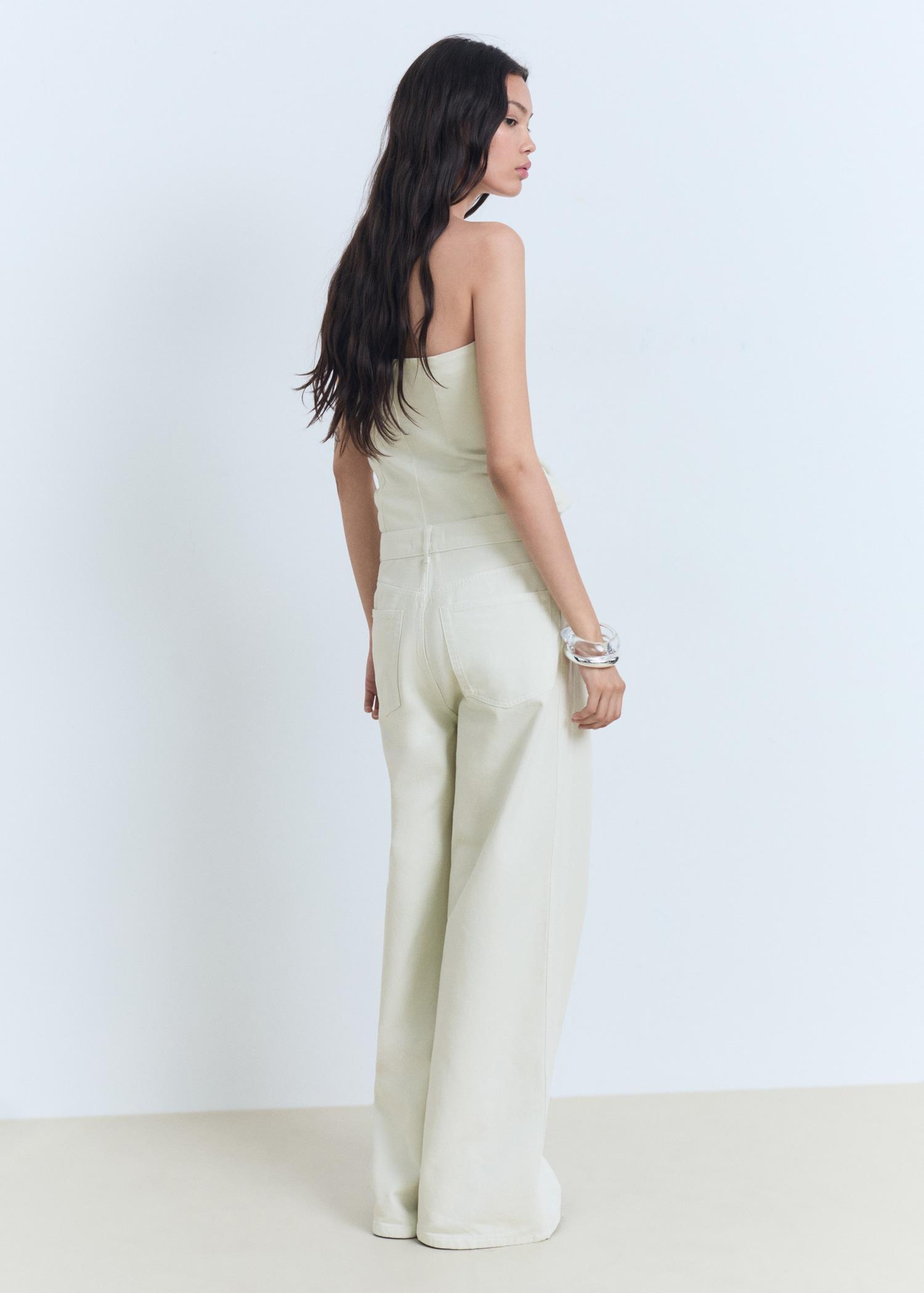 Wide-leg mid-rise jeans - Women | MANGO USA Product Image