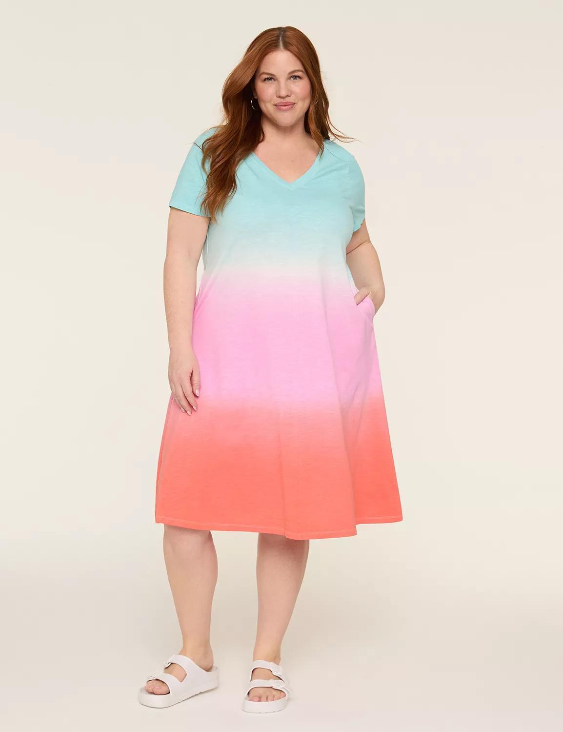 Swing V-Neck Tee Dress Product Image