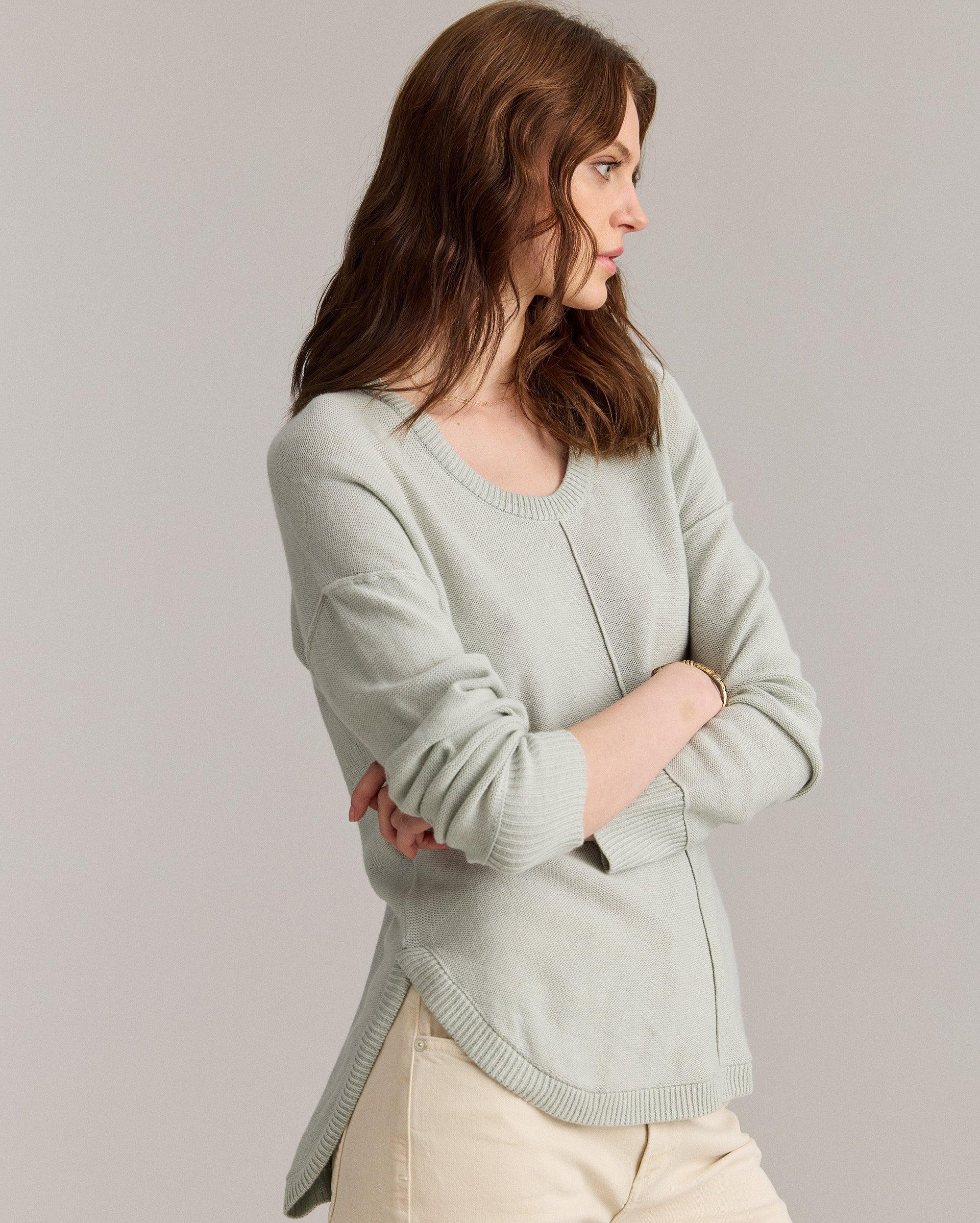 Cotton Linen Shirttail Sweater -  Product Image