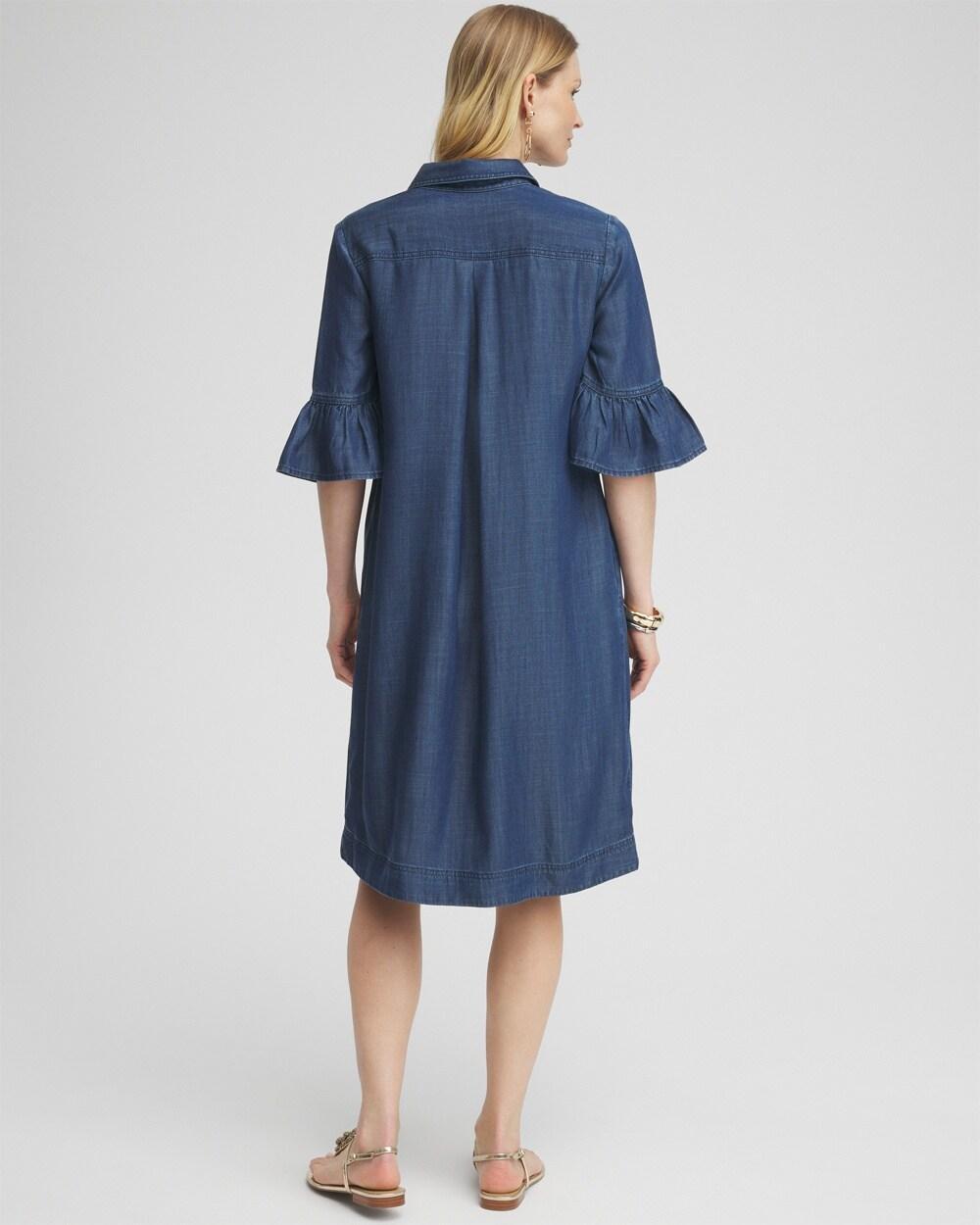 Faux Denim Popover Dress Product Image