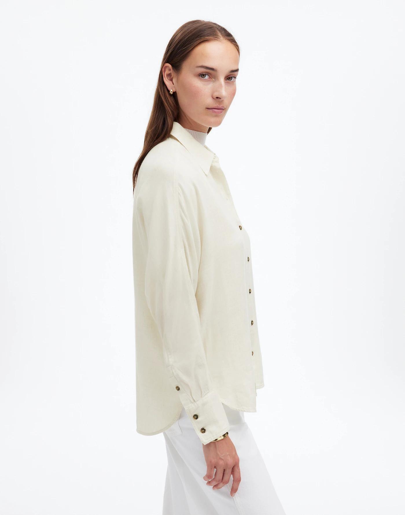 Heathered Flannel Dolman Button-Up Shirt Product Image