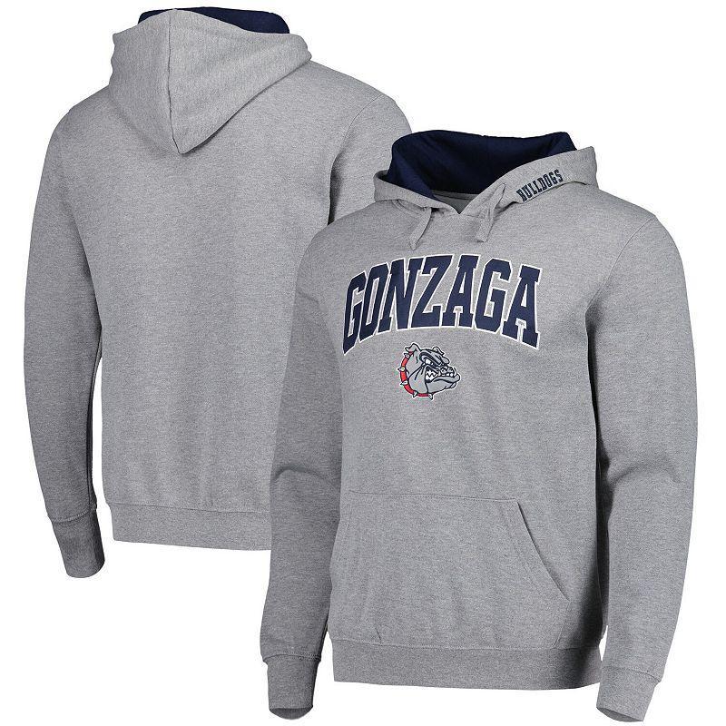 Men's Colosseum Heathered Gray Gonzaga Bulldogs Arch and Logo Pullover Hoodie, Size: Small, Zag Grey Product Image
