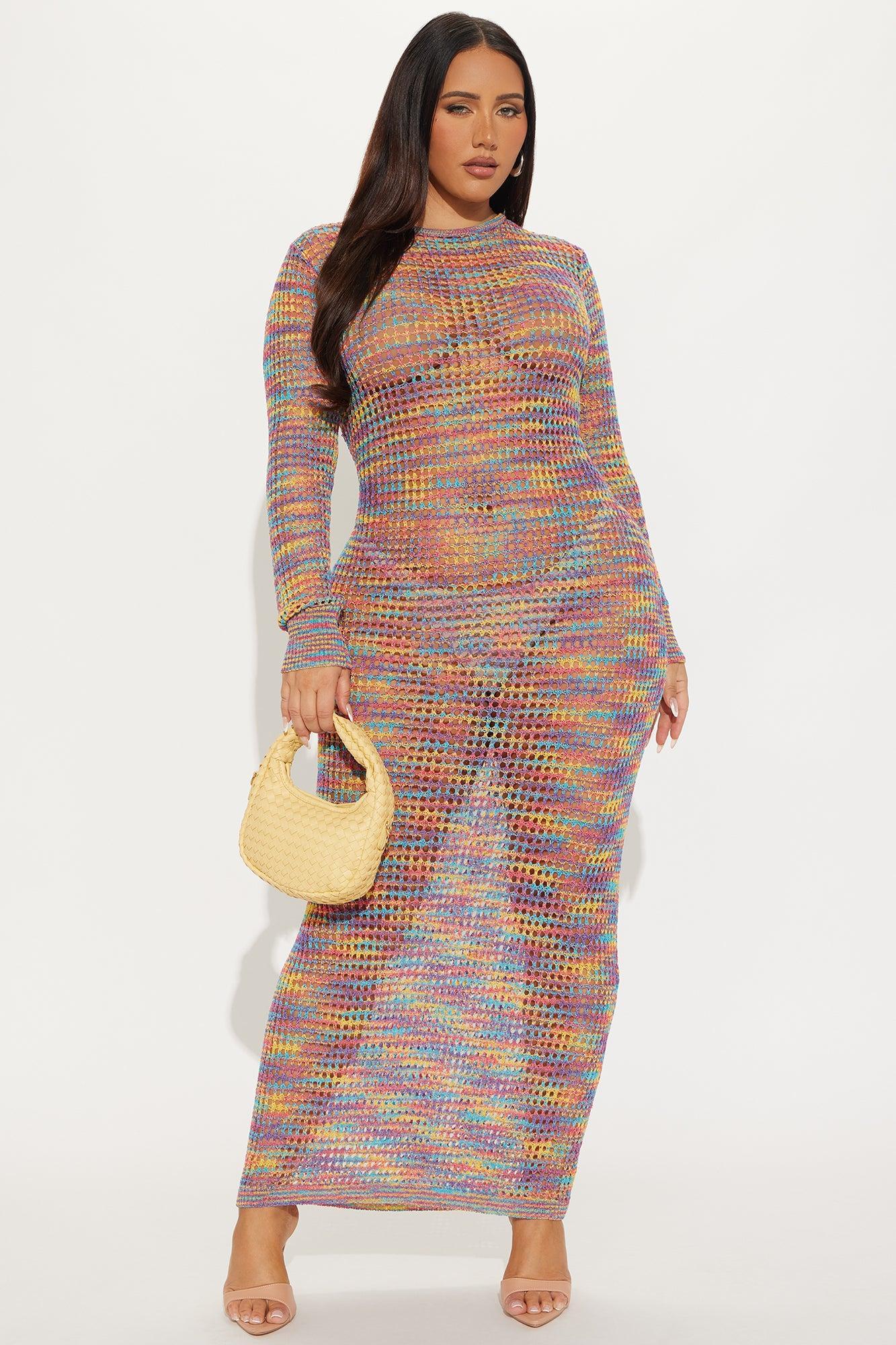 Corrina Crochet Maxi Dress - Purple/combo Product Image