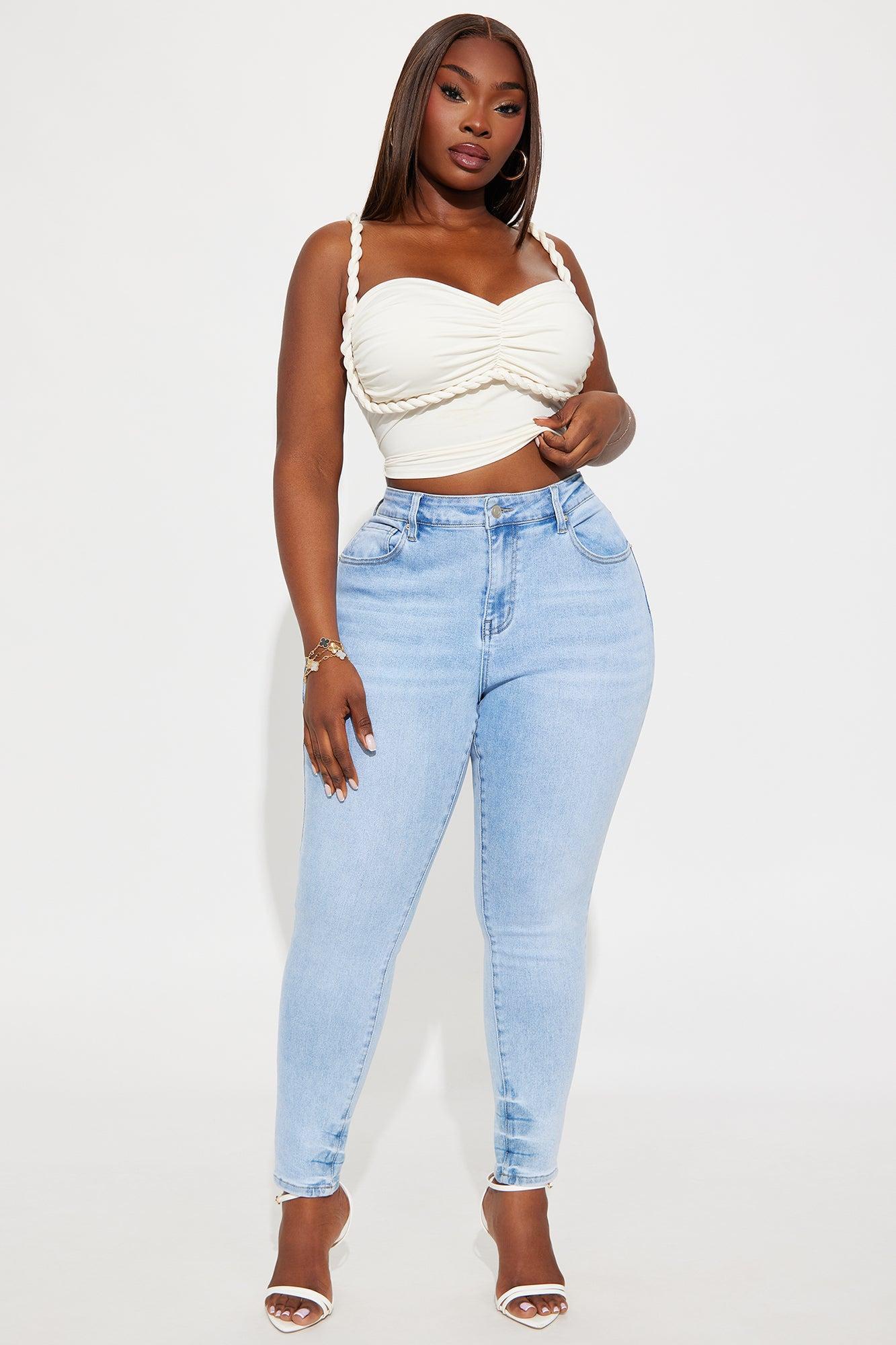 Kalisha Stretch Skinny Jeans - Light Wash Product Image