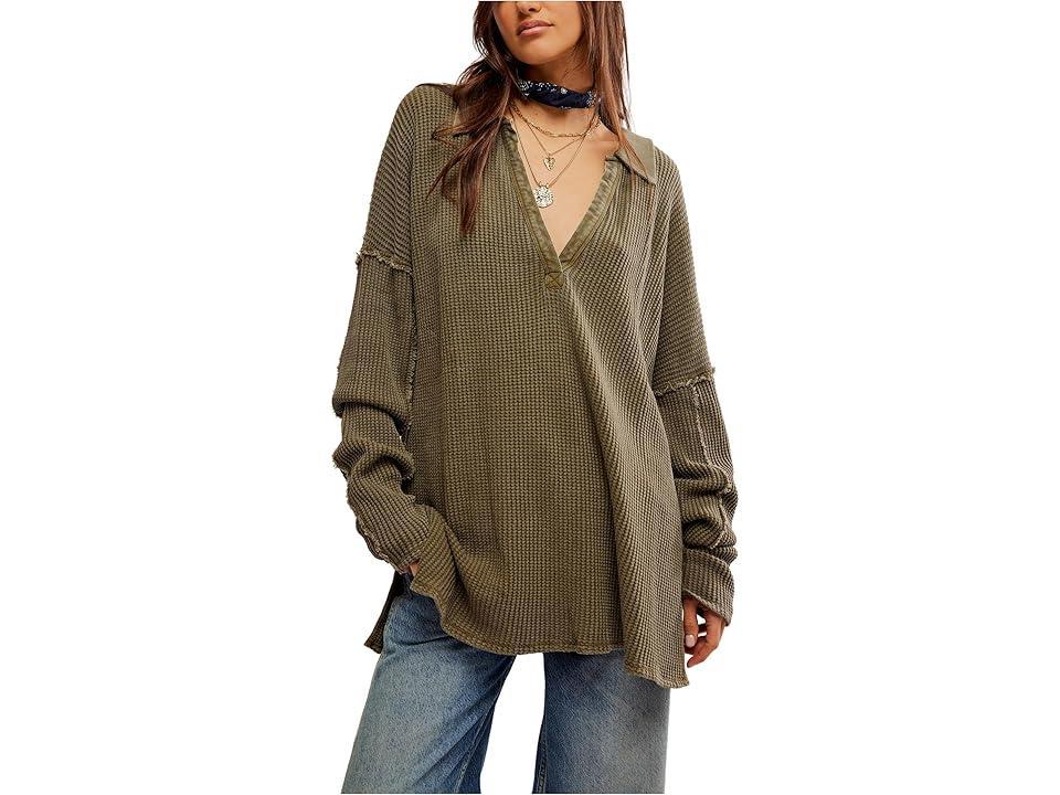 Free People Travis Polo (Military ) Women's Clothing Product Image