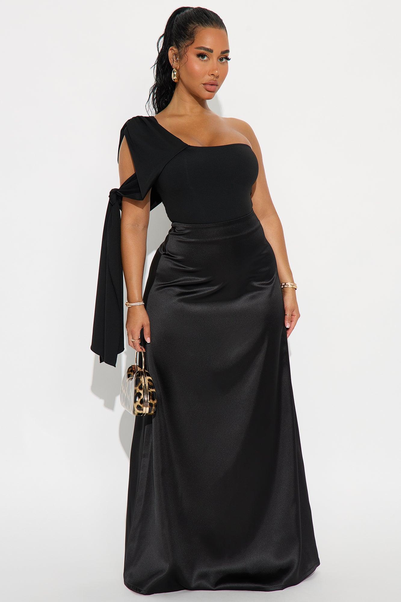 Refined Class Ruched Off Shoulder Bodysuit - Black Product Image