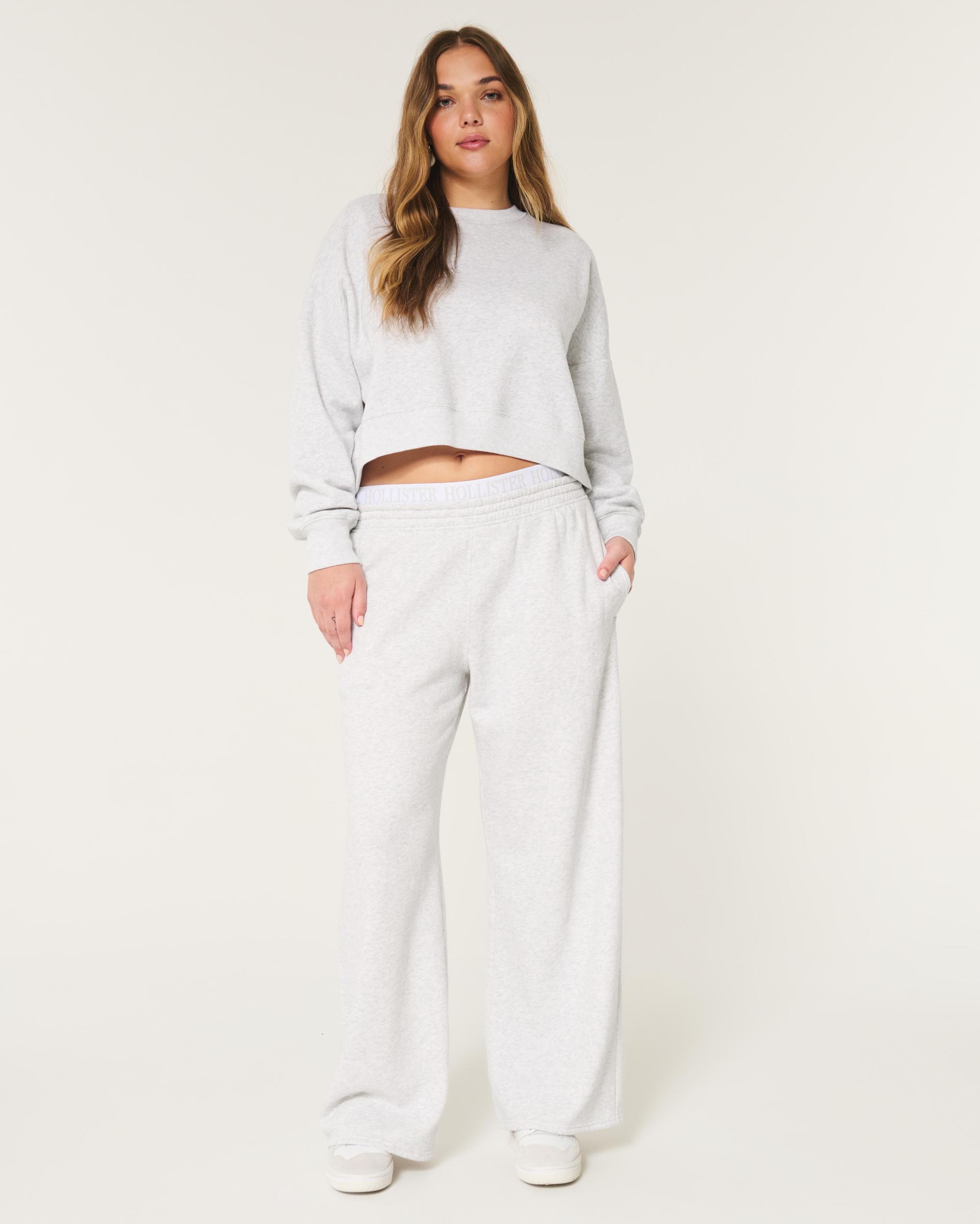 Logo Waist Fleece Wide-Leg Pants Product Image