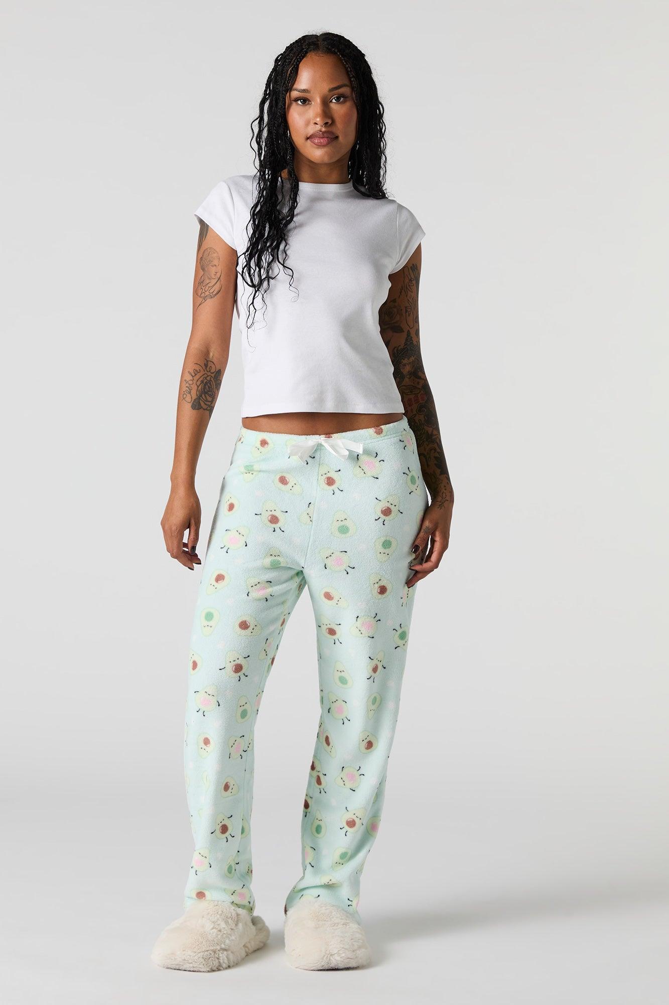 Printed Plush Pajama Pant Female Product Image