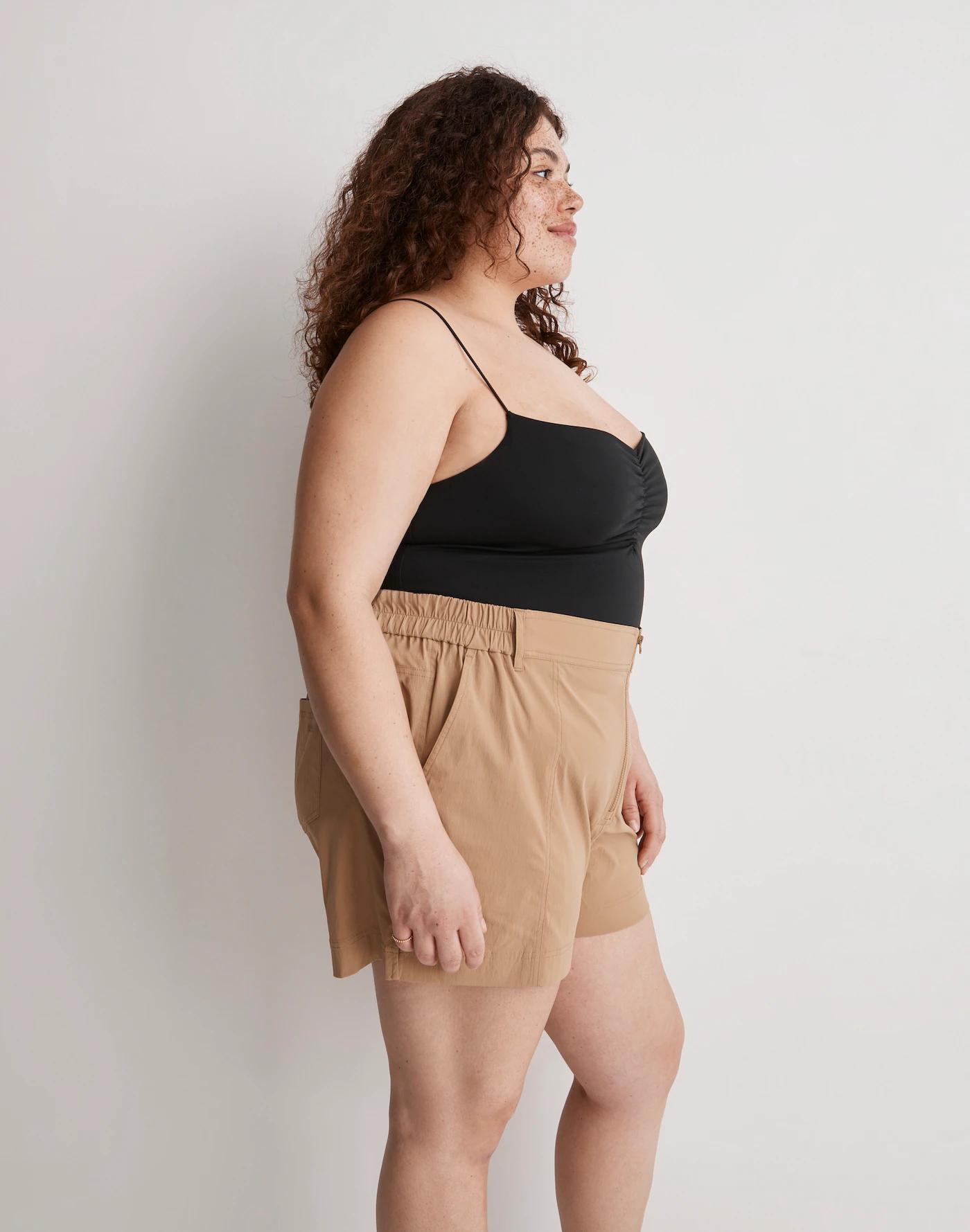 Plus Zip-Front Tapered Shorts Product Image