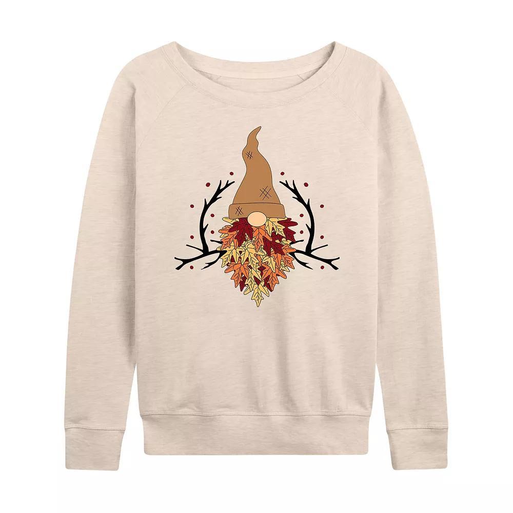 Womens Leaf Beard Gnome French Terry Long Sleeve Tee, Girls Product Image