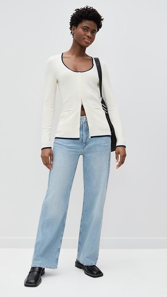 rag & bone Ella Scoop Neck Zip Up Cardigan | Shopbop Product Image