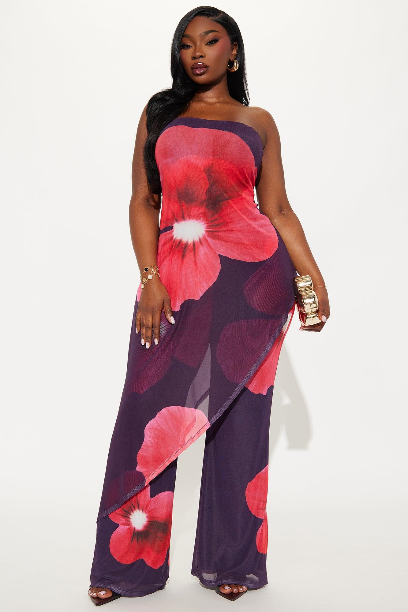 Meant To Be Mesh Jumpsuit - Purple/combo Product Image
