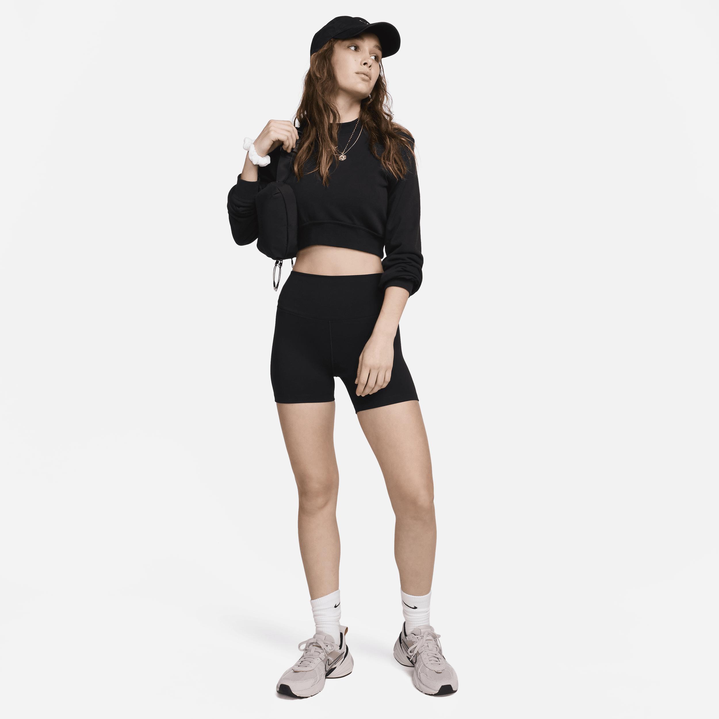 Women's Nike One High-Waisted 5-in. Biker Shorts, Size: XXL, Black Product Image