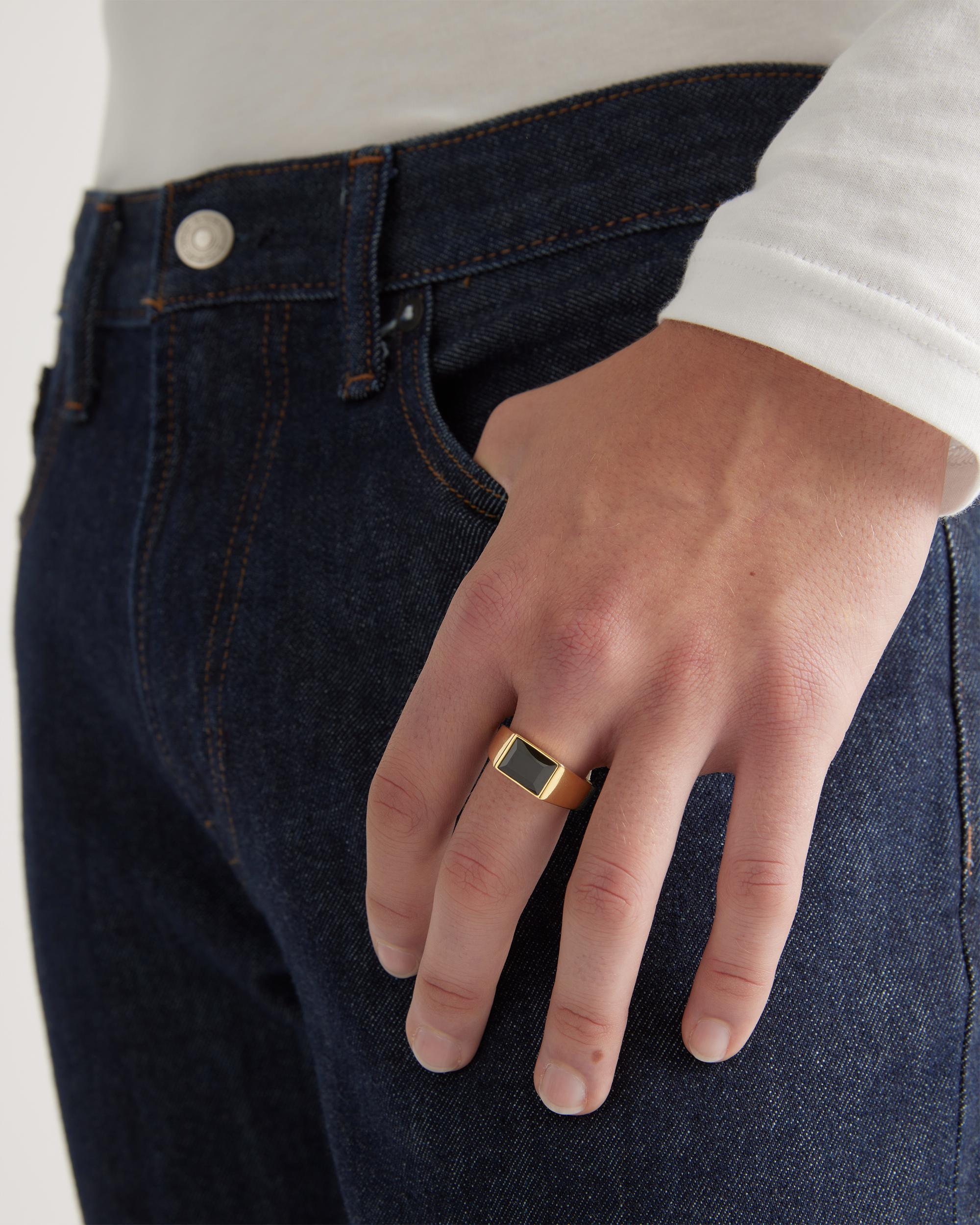 Quince | Men's Onyx Rectangular Ring Product Image